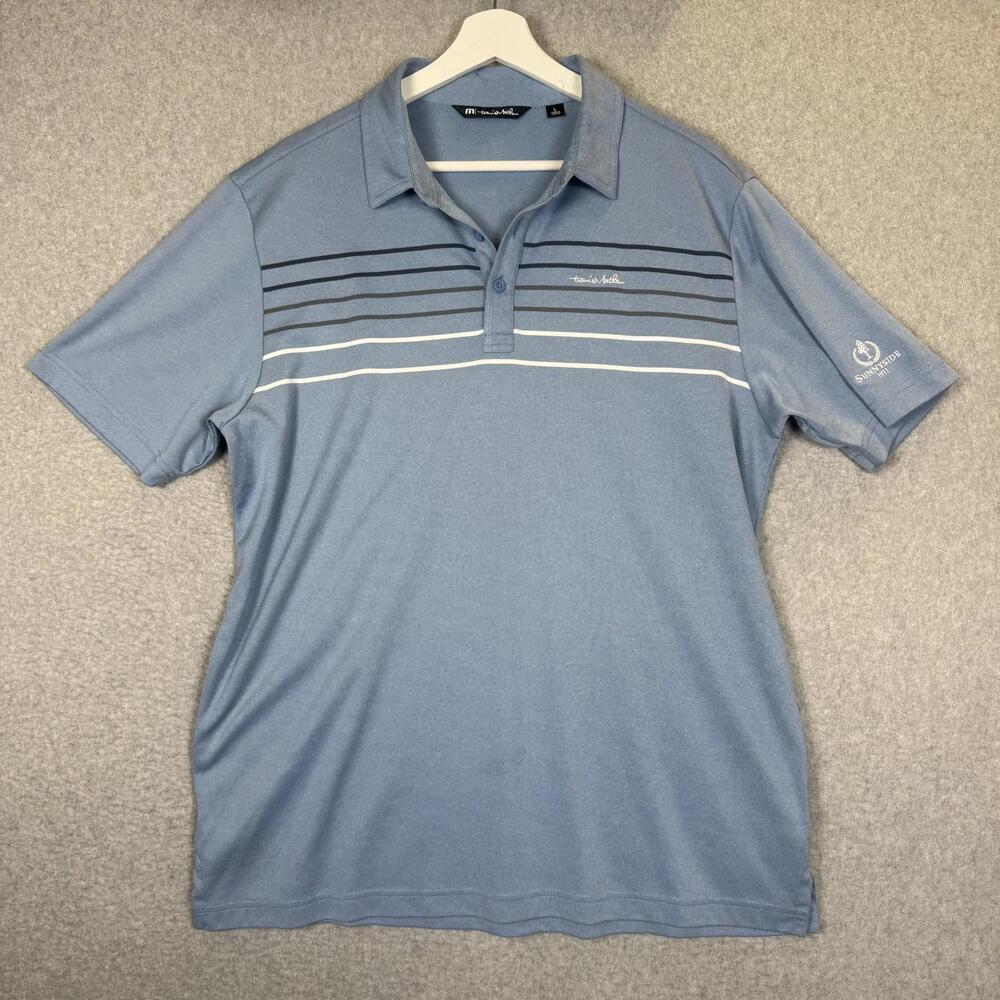 Travis Mathew Men's Size Large Blue Short Sleeve Performance Polo Shirt Golf